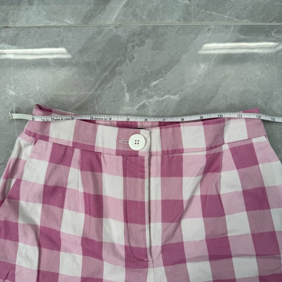 Women’s Zara Gingham Checkered Cotton Blend High Waisted Shorts Pockets Size XS - Picture 13 of 15